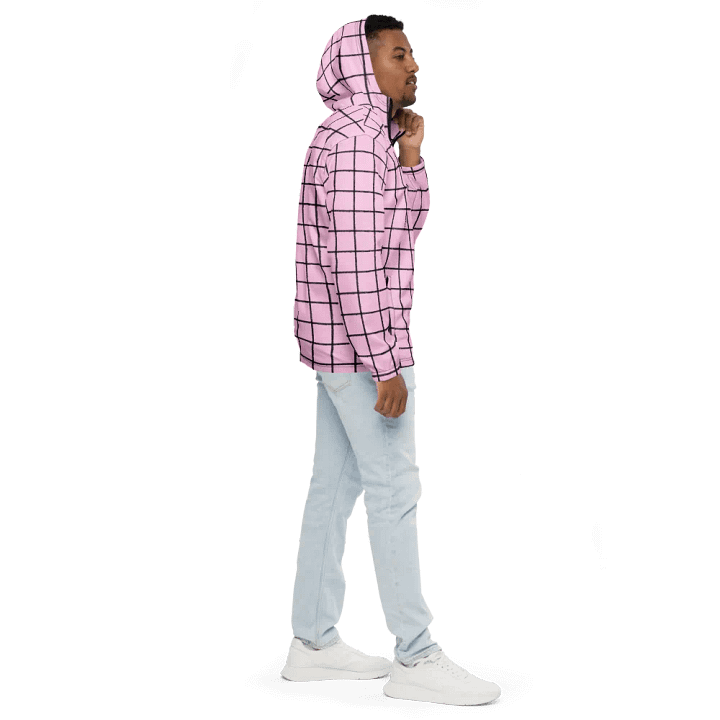 Pink Grid Men's Windbreaker product image (2)