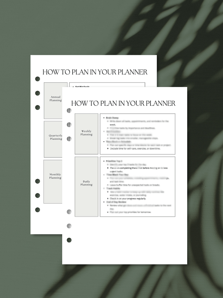 How to Plan in Your Planner | A5 Printable Guide product image (1)