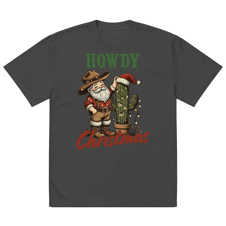 Howdy Christmas Cowboy Santa Oversized Tee product image (5)