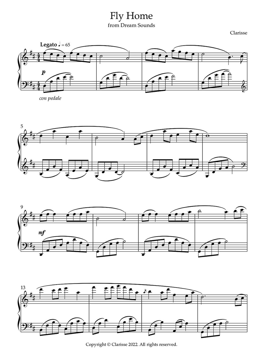 Fly Home - Sheet Music product image (1)