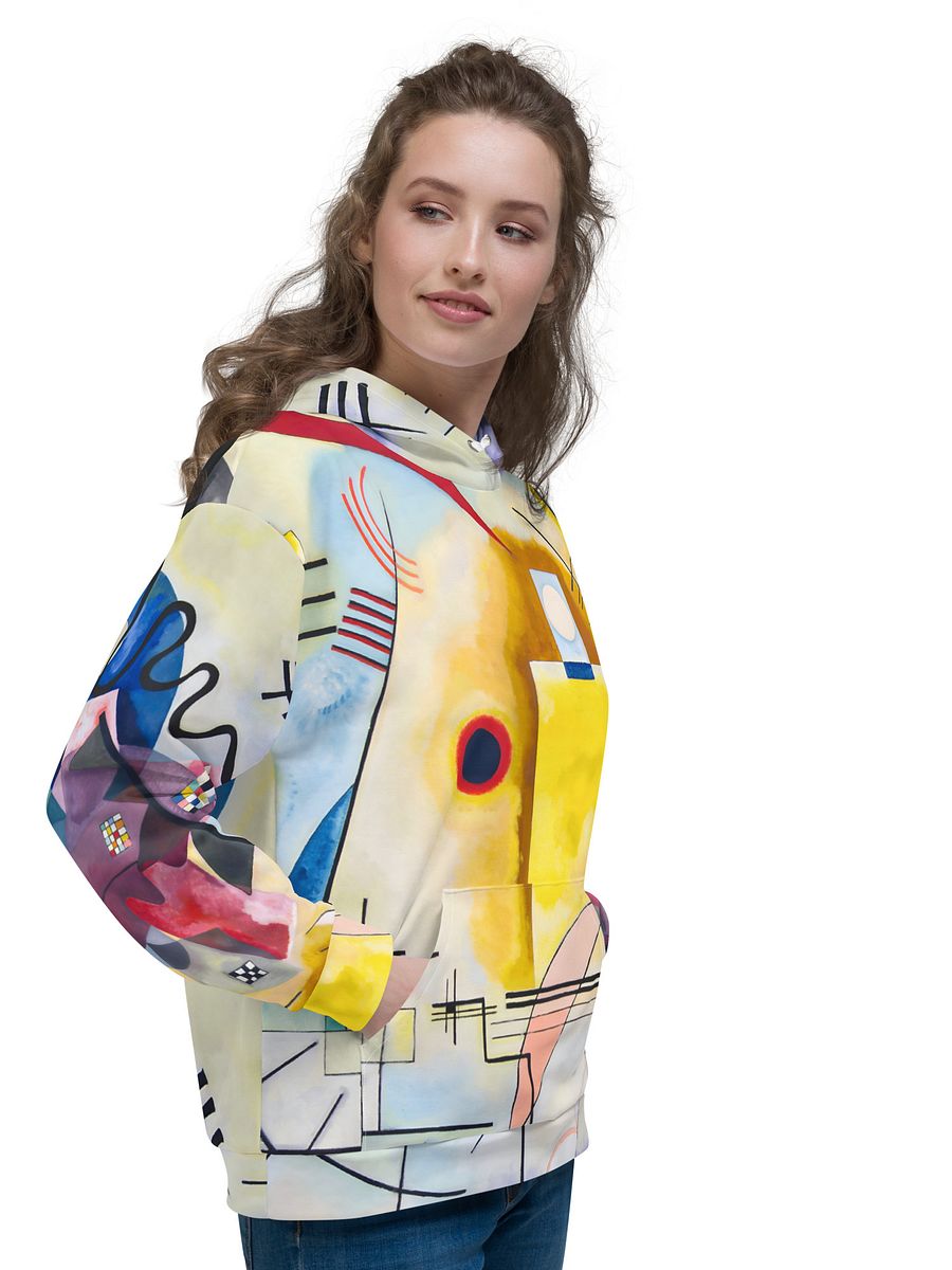 Yellow-Red-Blue Abstract All-Over Print Recycled Unisex Hoodie product image (12)