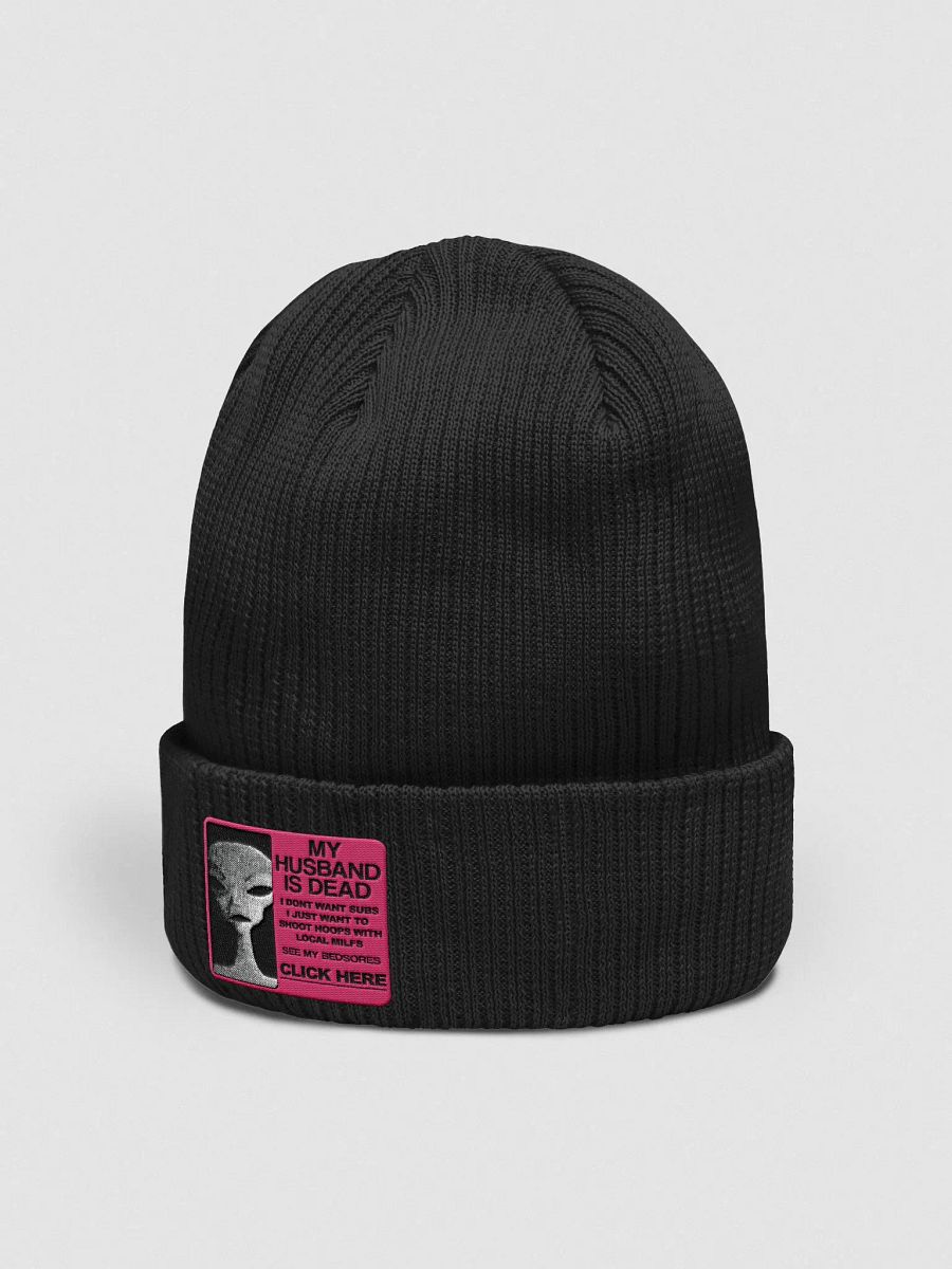 videovomit MY HUSBAND IS DEAD embroidered beanie product image (7)