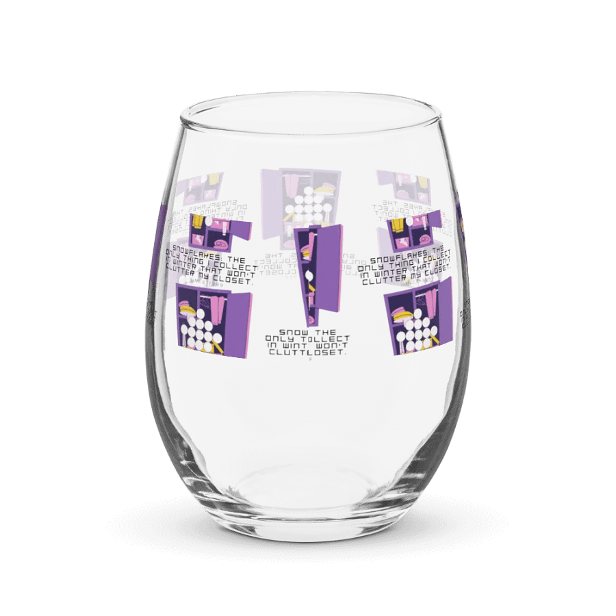 Snowflakes the only thing I collect in winter that won't clutter my closet. Stemless Wine Glass product image (3)