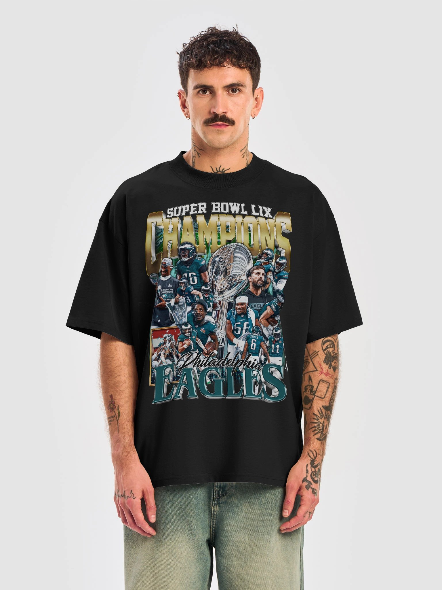 Philadelphia Eagles Super Bowl LIX Champions Bootleg T-Shirt product image (2)