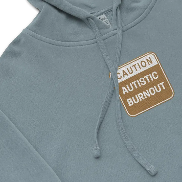 CAUTION: ASD BURNOUT embroidered pigment hoodie (brown design) product image (1)