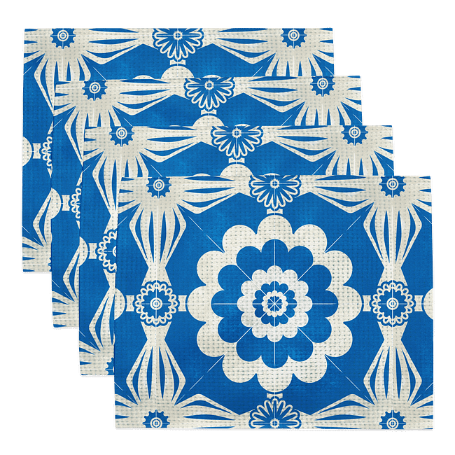 Geometric Floral Textured Tile Pattern