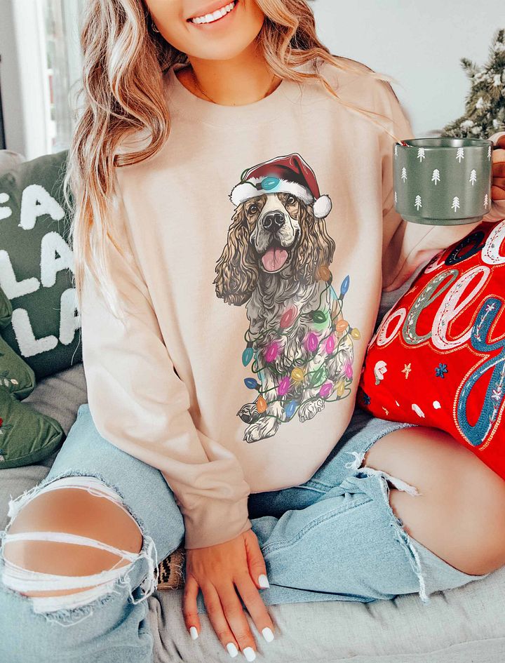 Funny Cocker Spaniel(Orange & White) Christmas Sweatshirt product image (20)