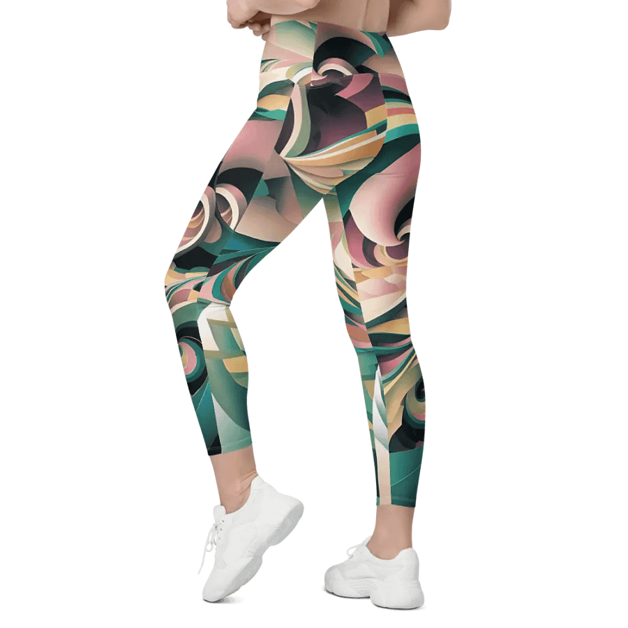 Abstract Lithographic Pattern Design Leggings with pockets - V6 product image (9)