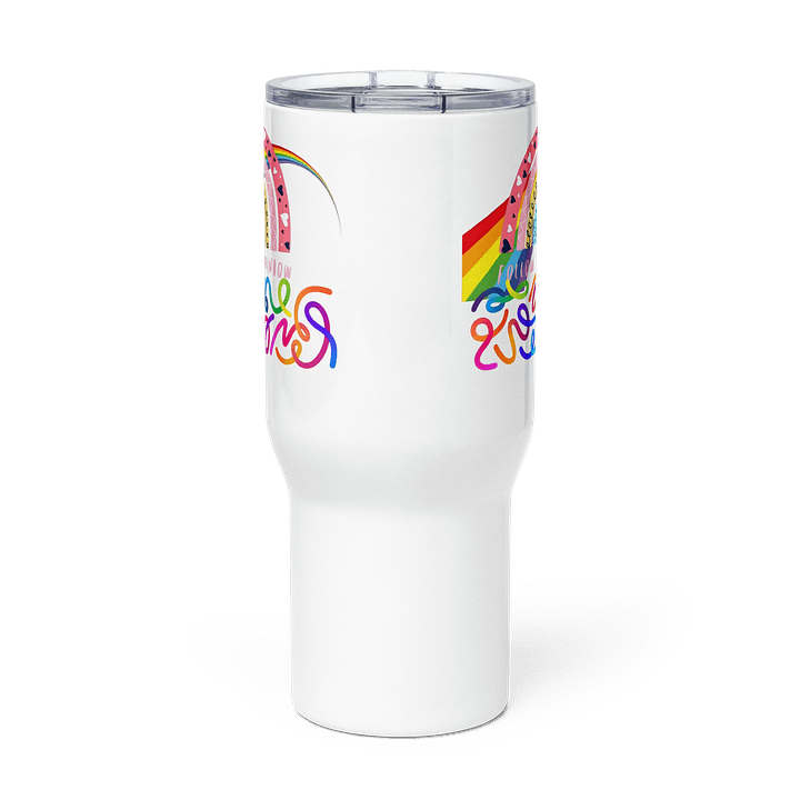 Travel Mug with a Handle Rainbow Graphic product image (2)