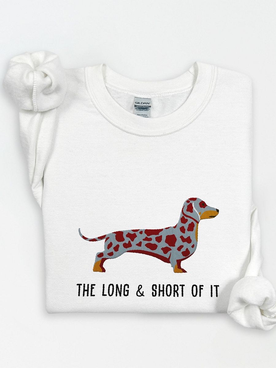The Long and Short of It Sweatshirt (Embroidered) of a Dachshund(Dapple) product image (1)