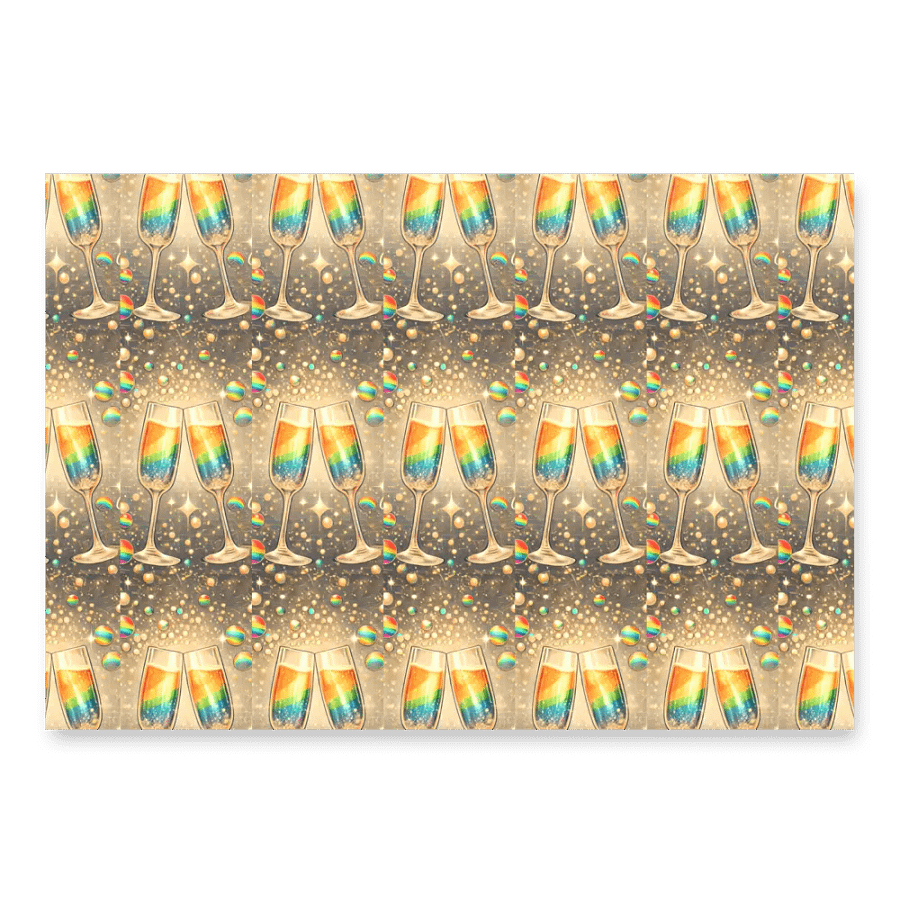 Rainbow Champagne Celebration Wrapping Paper Set product image (2)