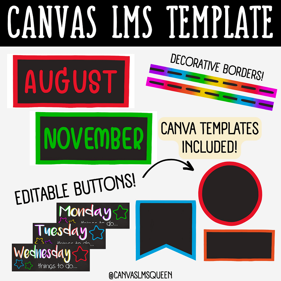 Canvas LMS Template - COURSE BUNDLE - Multicolored - 100% Customizable product image (8)