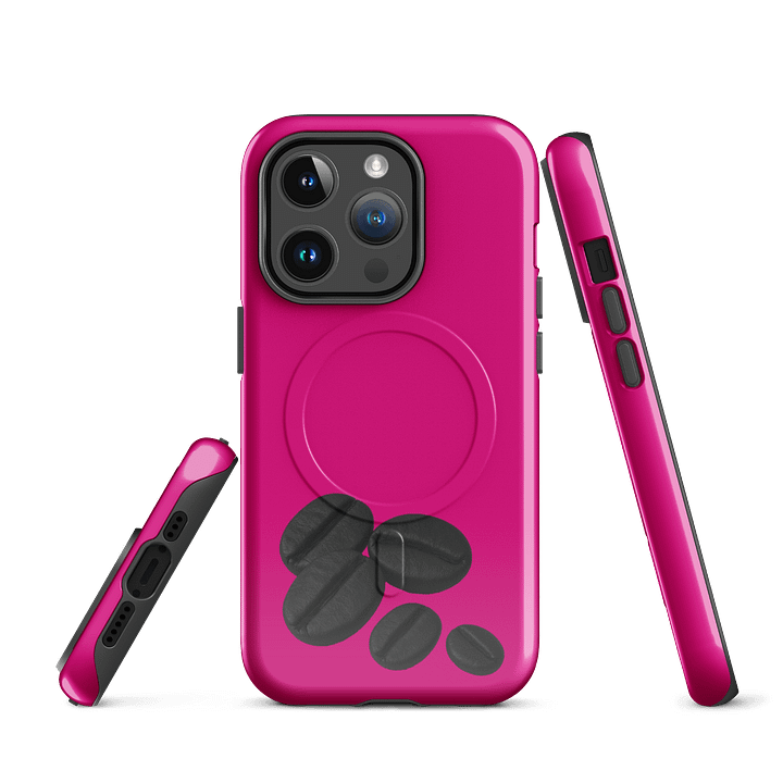 Magenta Black Coffee Beans MagSafe® Tough iPhone® Case product image (2)