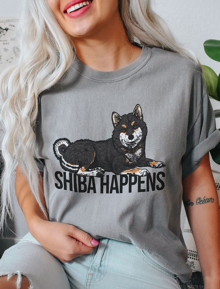 Shiba Happens T-Shirt of a Shiba Inu (Tricolor) | Funny T-Shirt for Shiba Inu Paw-rents product image (11)