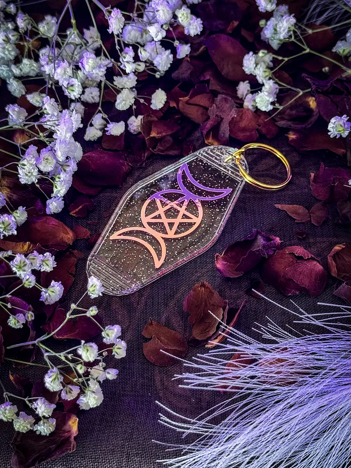 Pentacle Moon Protection Keychain product image (1)