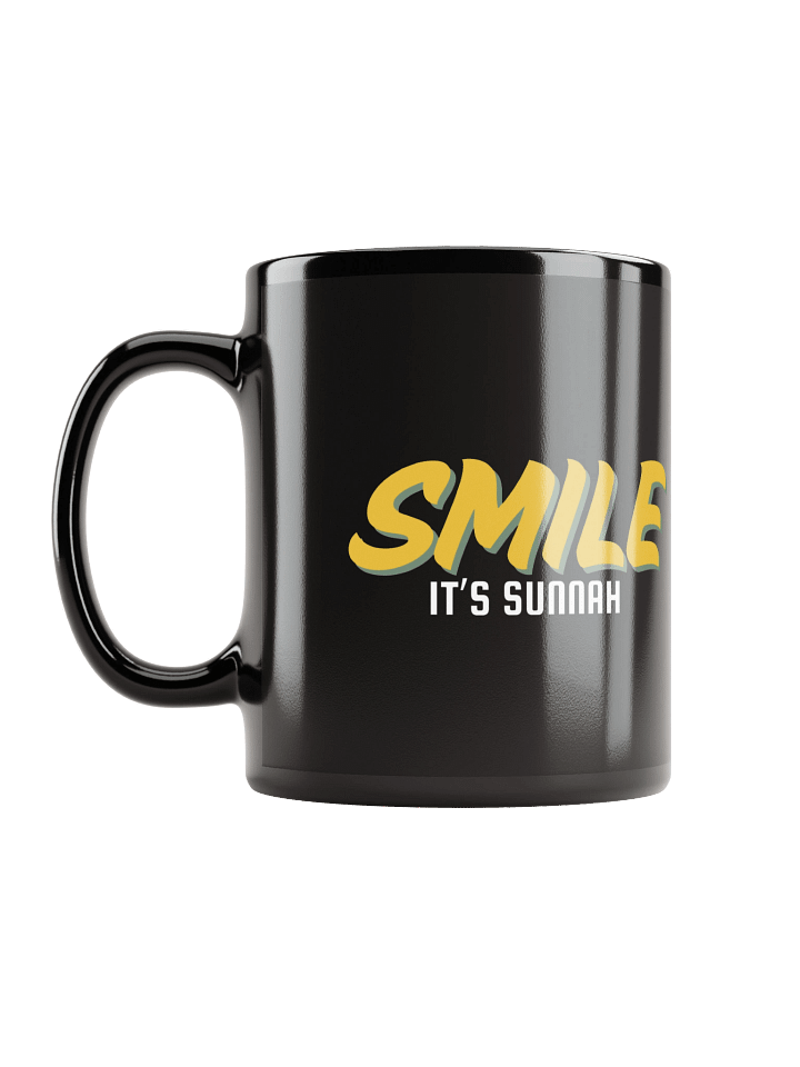 Black "Smile It's Sunnah" Mug in Golden Yellow product image (1)