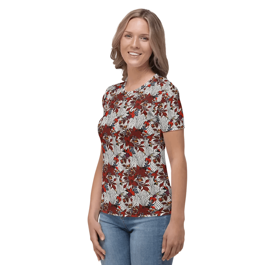 Floral Stripes | Women's Crew Neck T-Shirt product image (3)
