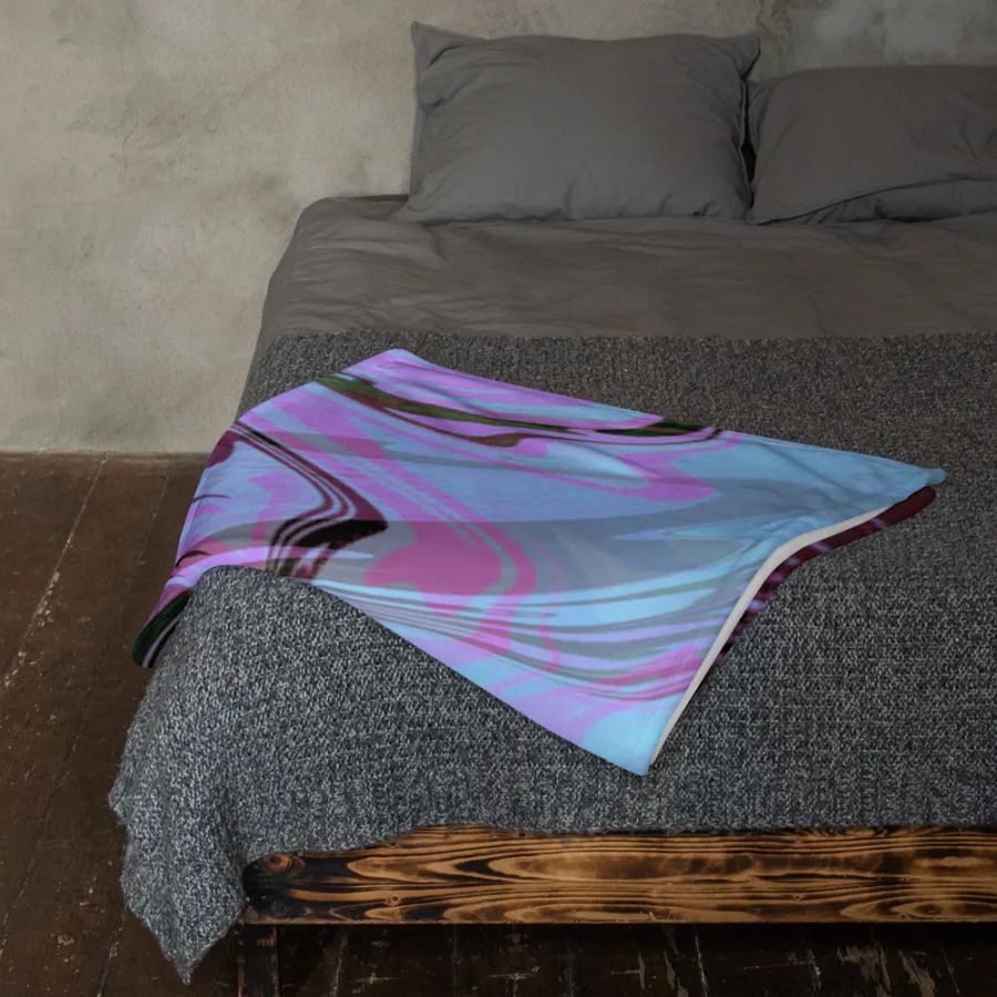Pink, Black and Blue Swarm Pattern Urban Design Throw Blanket product image (23)