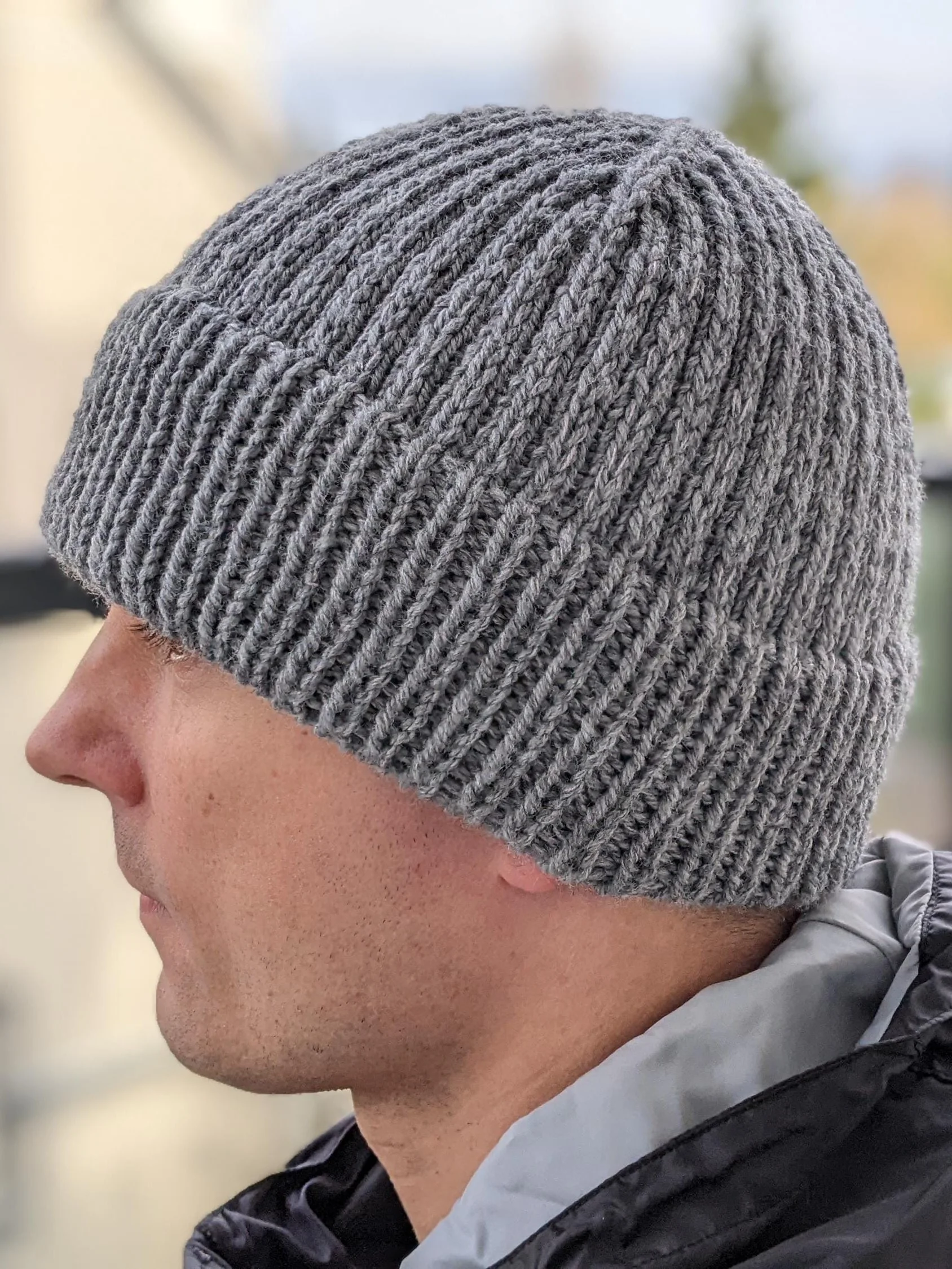 Knit Warm Men's Beanie Pattern (Fixed Double Brim) product image (1)