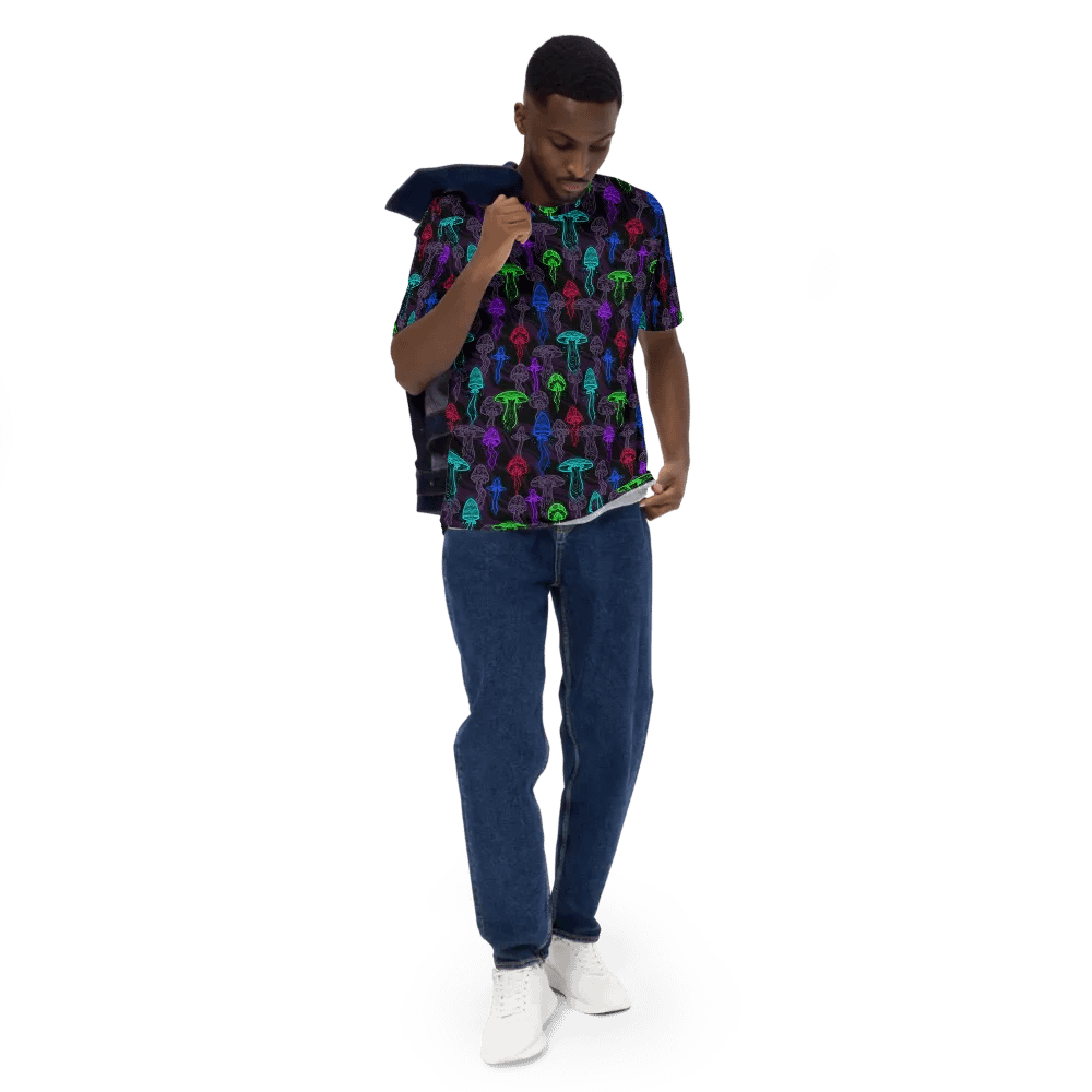 Neon Mushrooms (Variation 3) Crew Neck T-Shirt product image (5)