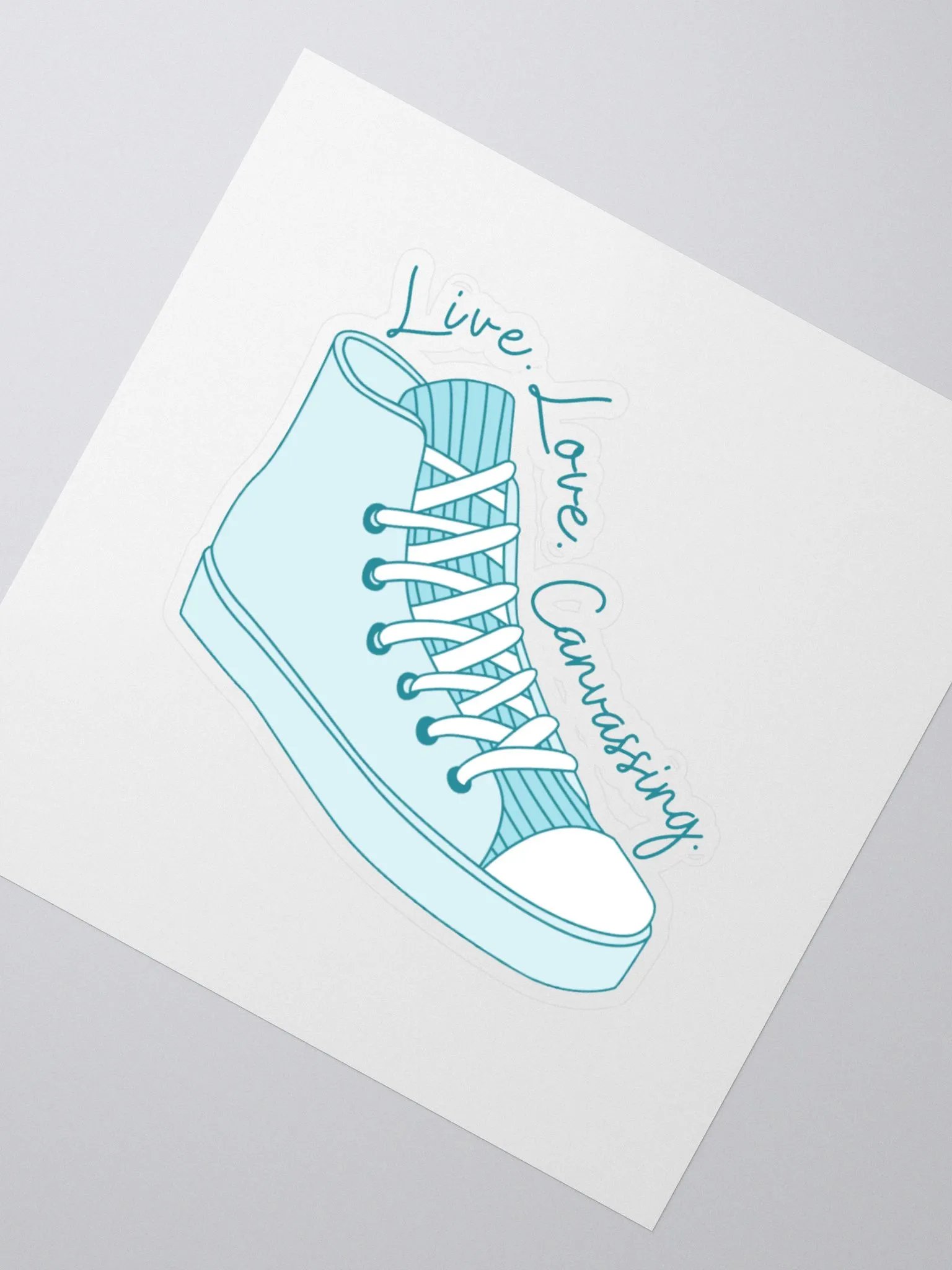 Live Love Canvassing Shoe Kiss Cut Sticker product image (2)