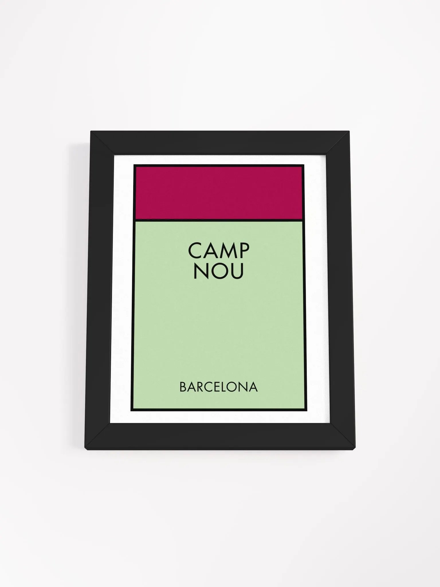 Camp Nou Barcelona Monopoly Title Art Framed Print product image (4)