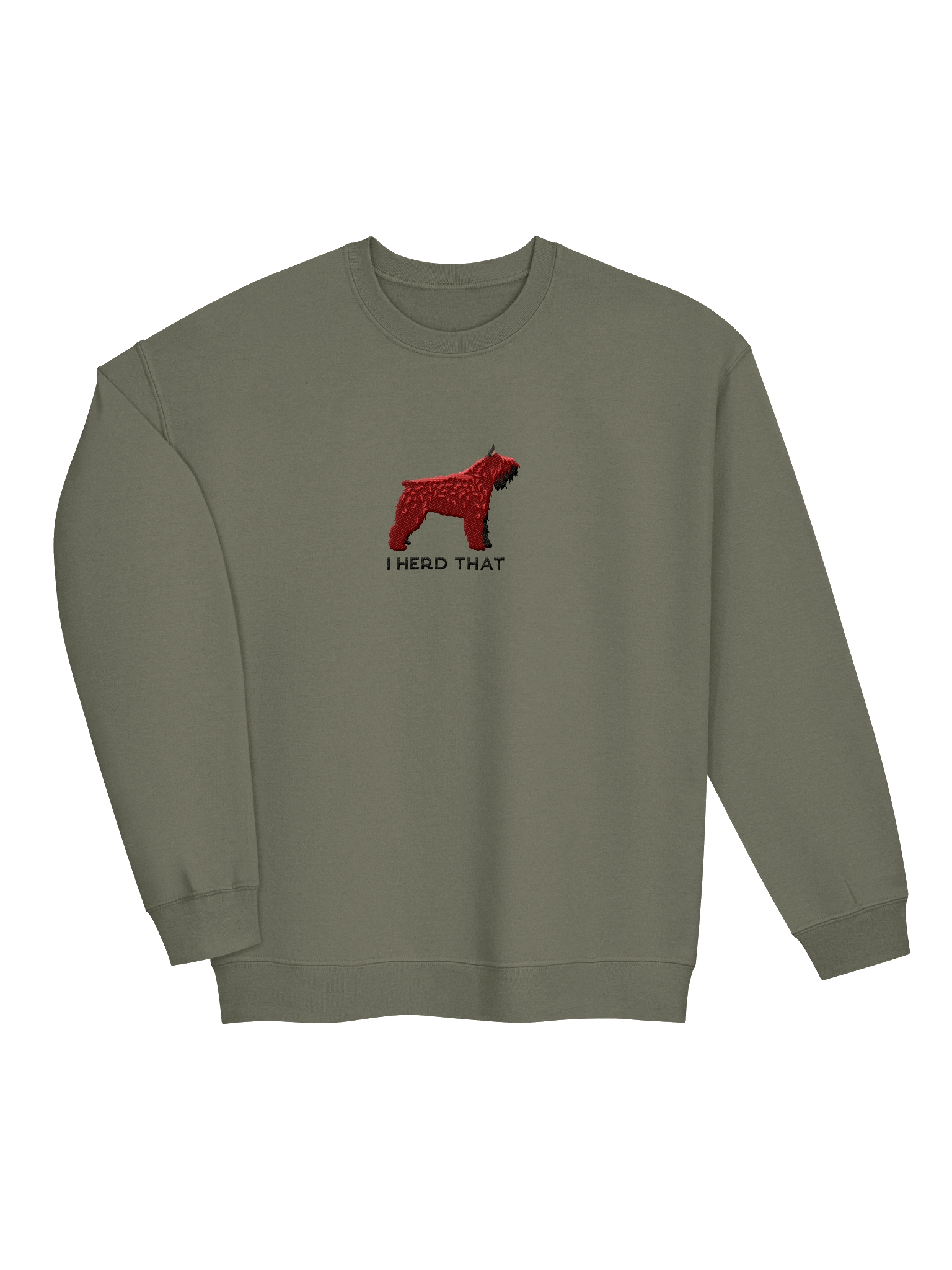 I Herd That Sweatshirt (Embroidered) of a Bouvier Des Flandres(Liver, Cropped Ears) product image (3)