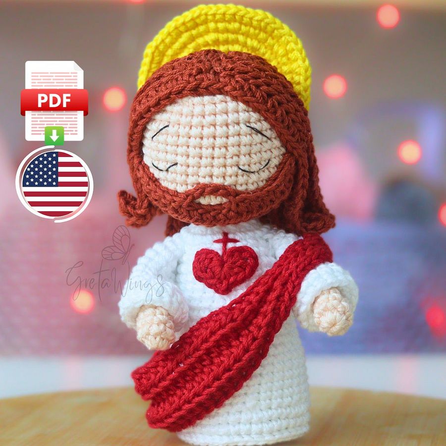 Hand-Crocheted Jesus Amigurumi: Exclusive Digital Pattern for Faith-Filled Creations (Digital Download) product image (1)