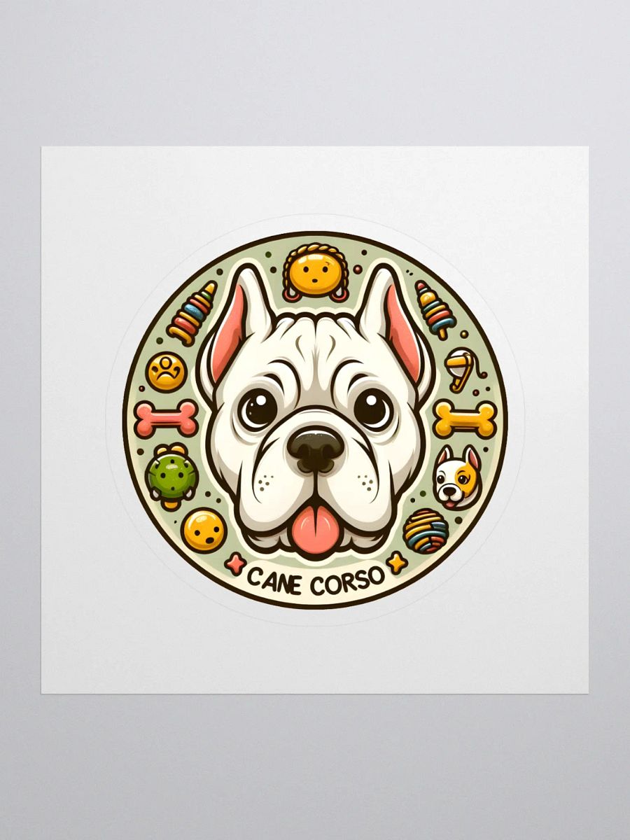 White Cane Corso Sticker – Fun and Elegant Dog Lover Decal product image (1)