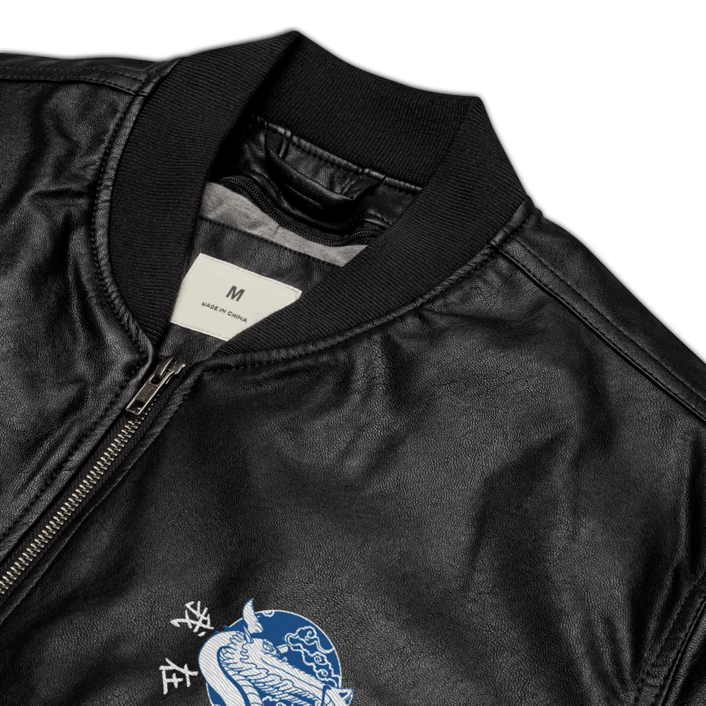 WZCW - Blue Dragon On Lunch Break Faux Leather Jacket product image (7)