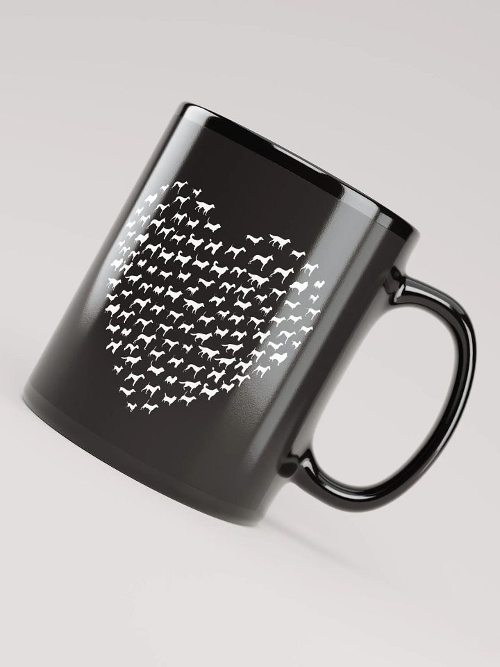 "heart made up of dogs" black glossy mug product image (2)