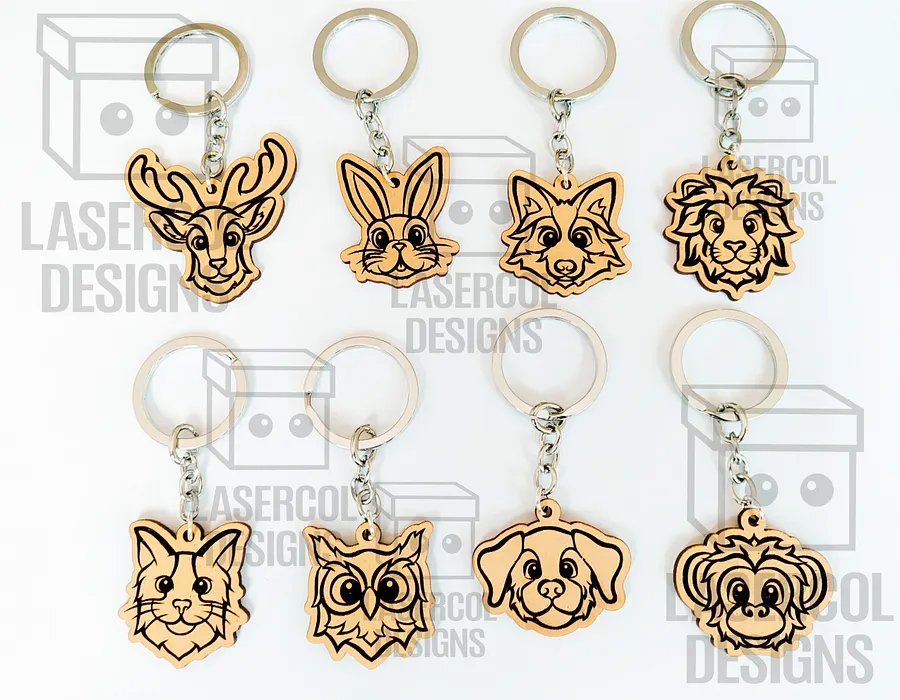 Cute Animal Keychains - Laser Cut Files product image (4)