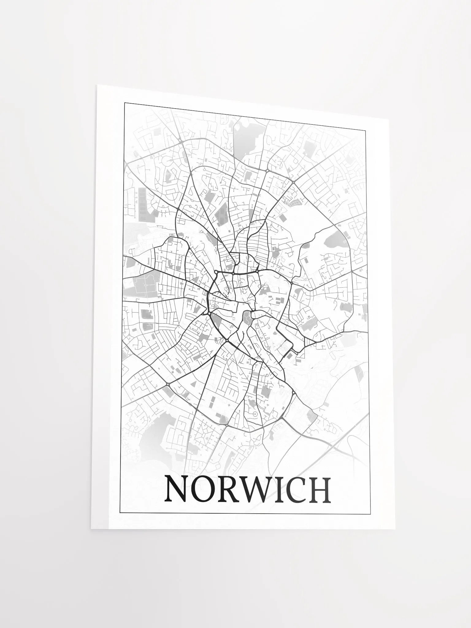 Norwich, England, city map print product image (14)