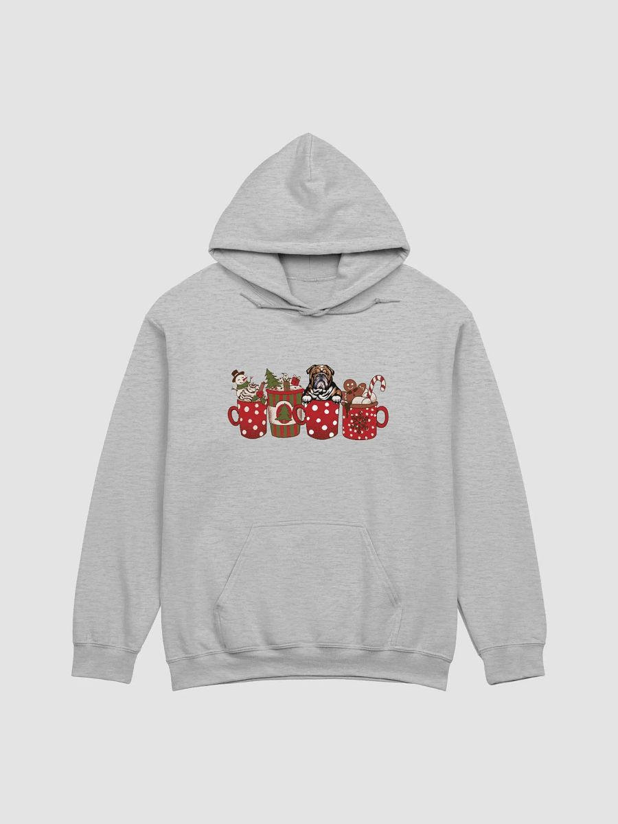 Cute English Bulldog in a Christmas Cup Hooded Sweatshirt | Funny Christmas Pup in a Cup product image (24)