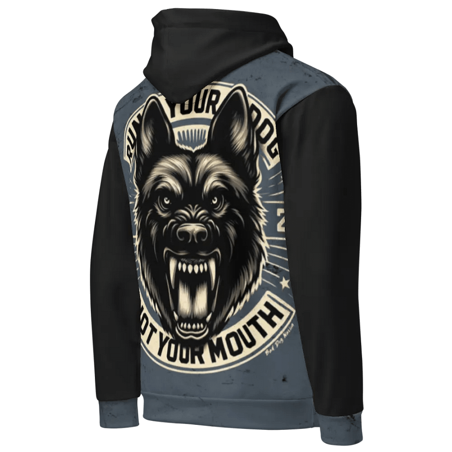 Run Your Dog, Not Your Mouth Blue - Adult All-Over Print Unisex Hoodie product image (1)