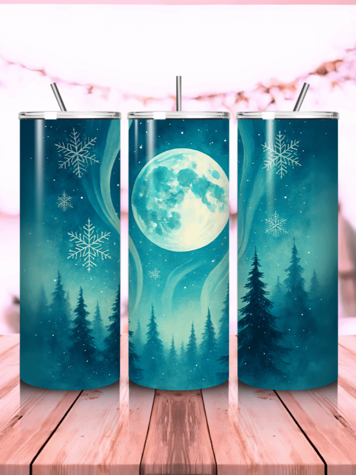 Winter Solstice Tumbler Wrap PNG – 20oz Skinny Sublimation Design with Elegant Moon Phases & Mystical Seasonal Theme – Perfect Winter Gift – 300 DPI Instant Digital Download product image (1)
