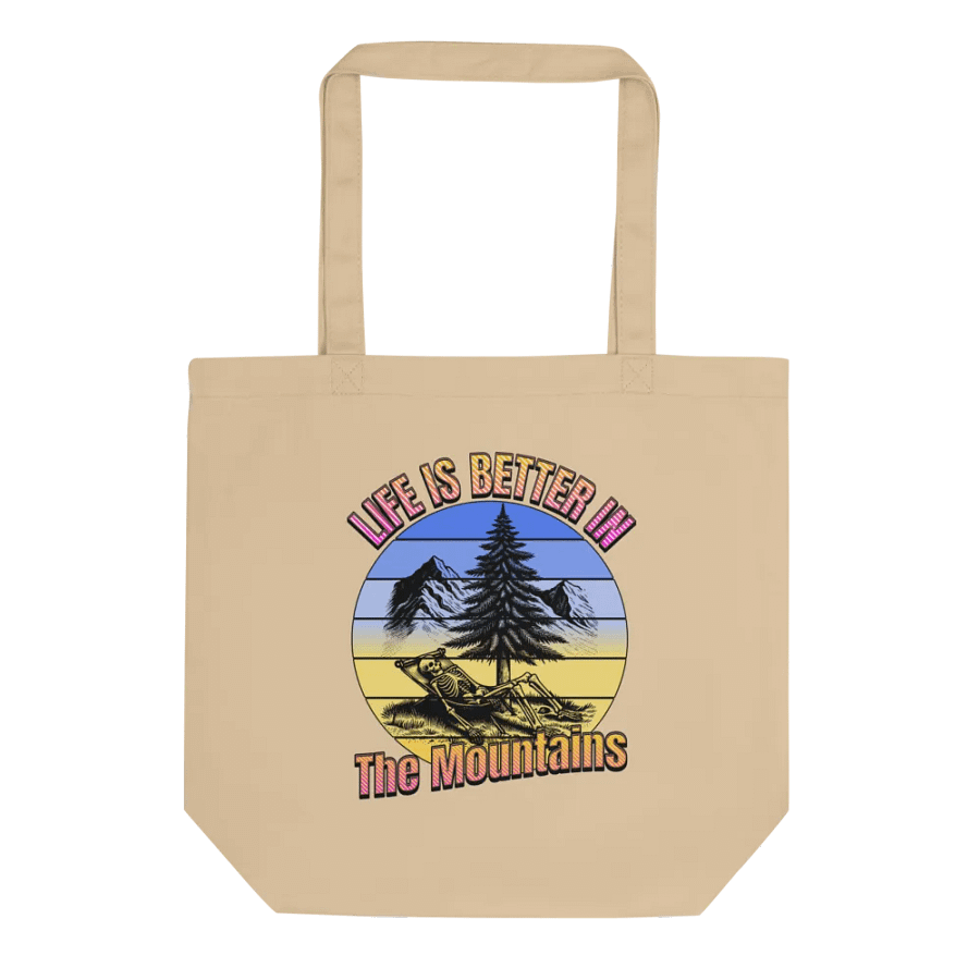 Life Is Better In The Mountains Skeleton Tote Bag product image (1)