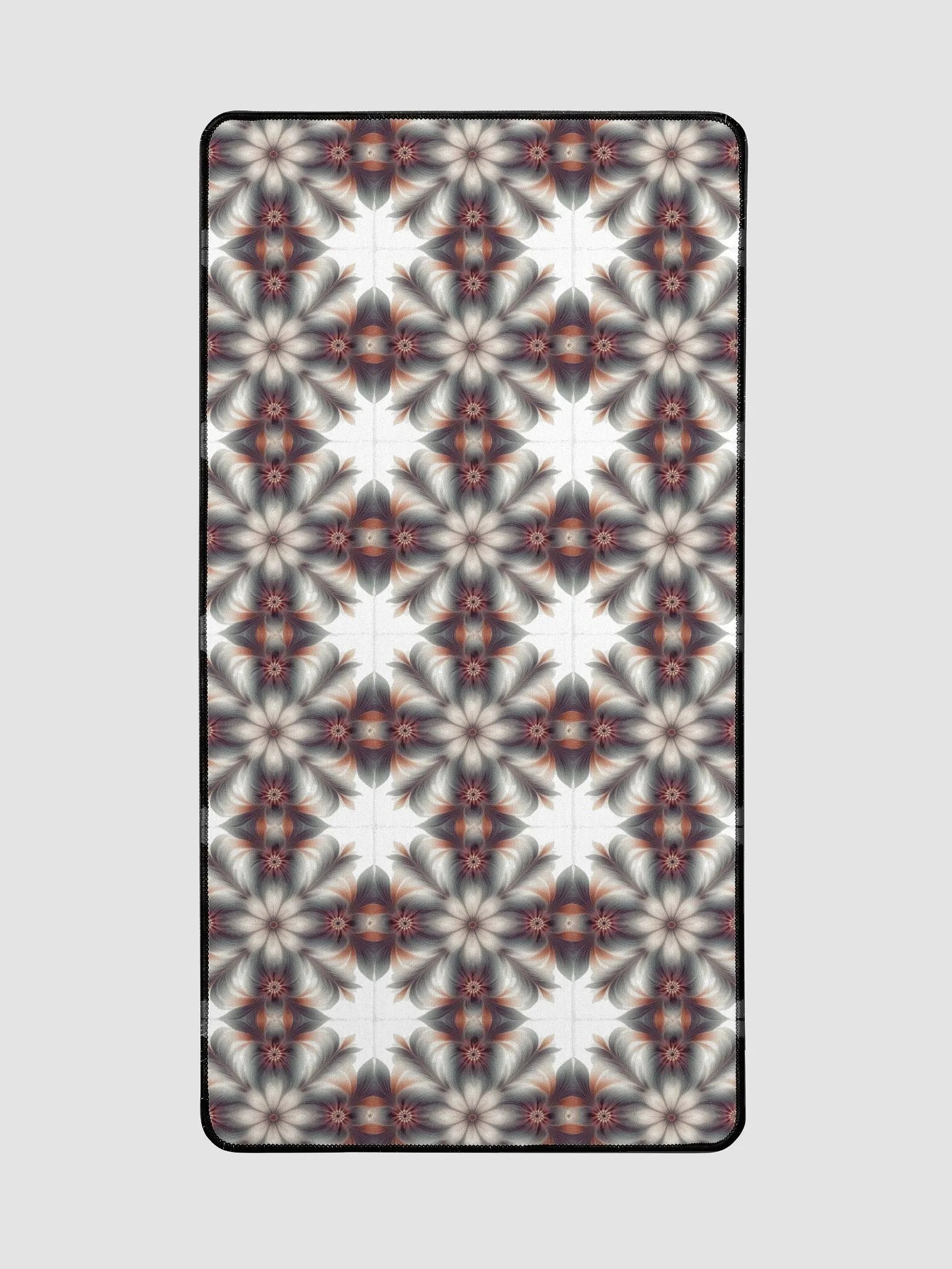 Desk Mat (31.5x15.5 inches) - Geometric Floral Pattern in Pale Oranges and Greens product image (2)