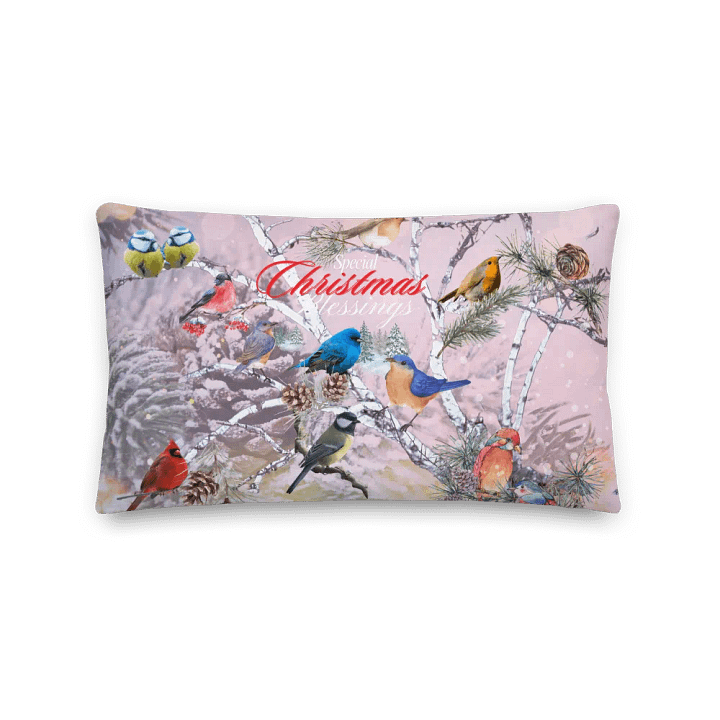 Festive Birds Christmas Pillow moms friendshome decor product image (2)