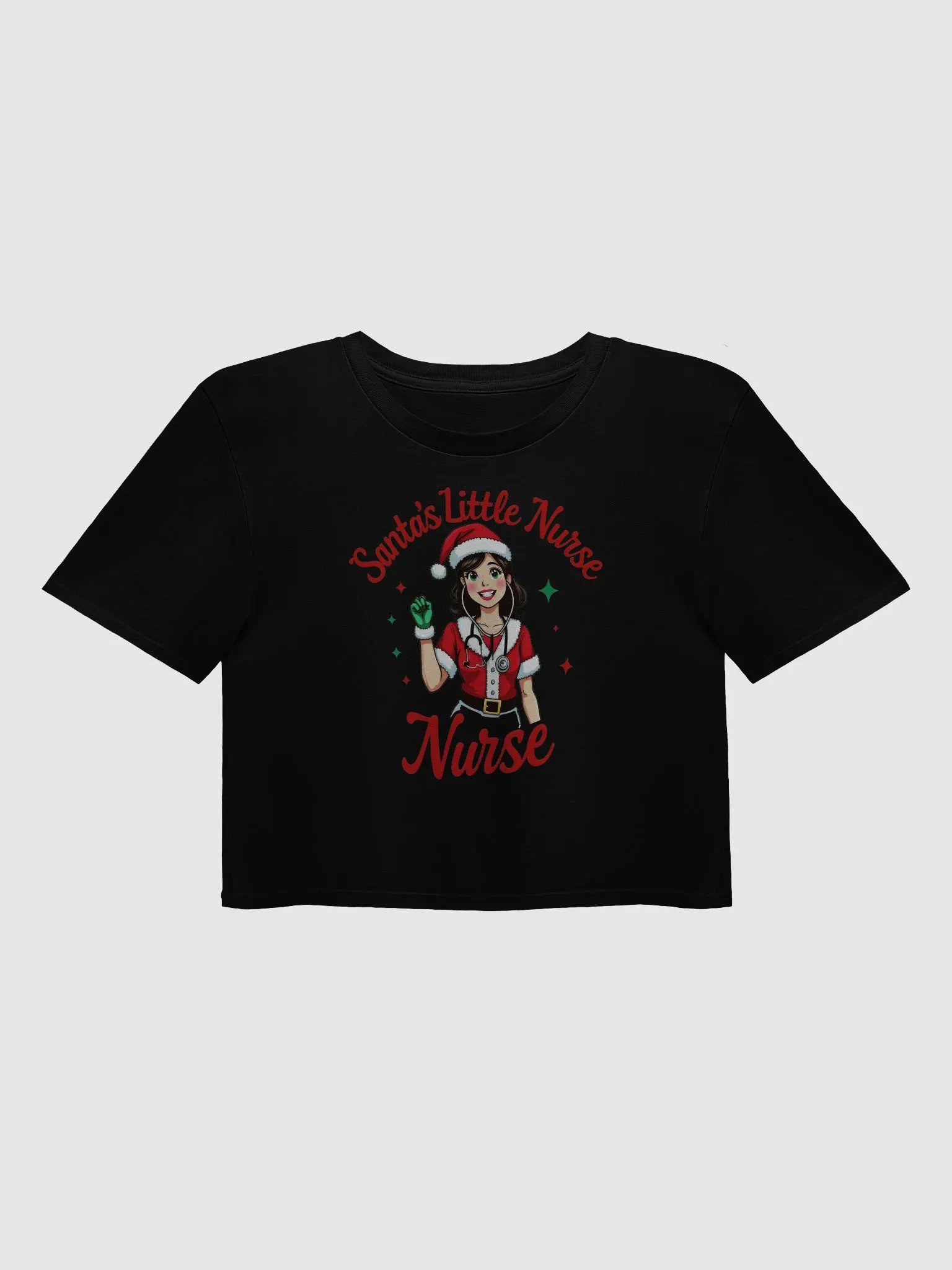 Santa's Stethoscope Little Nurse Premium Crop Top product image (1)