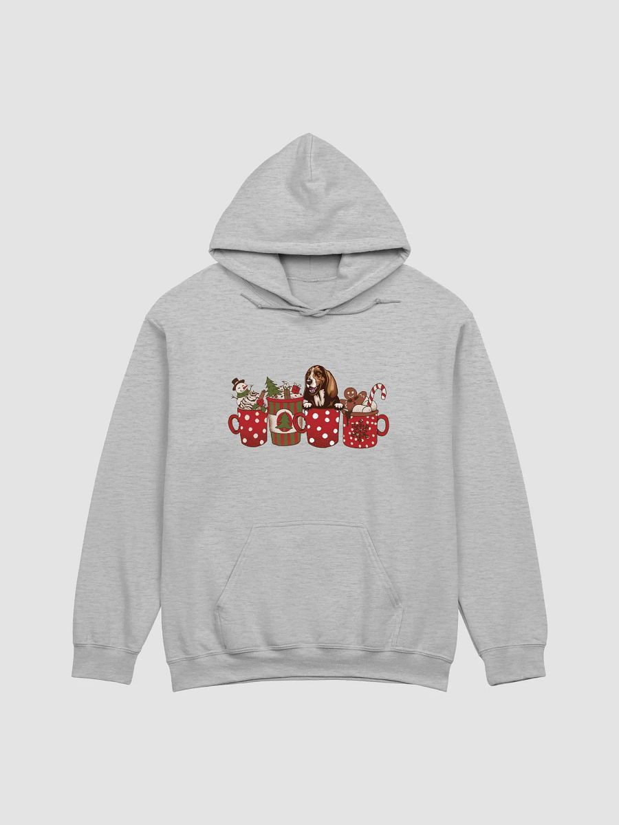 Cute Basset Hound in a Christmas Cup Hooded Sweatshirt | Funny Christmas Pup in a Cup product image (24)