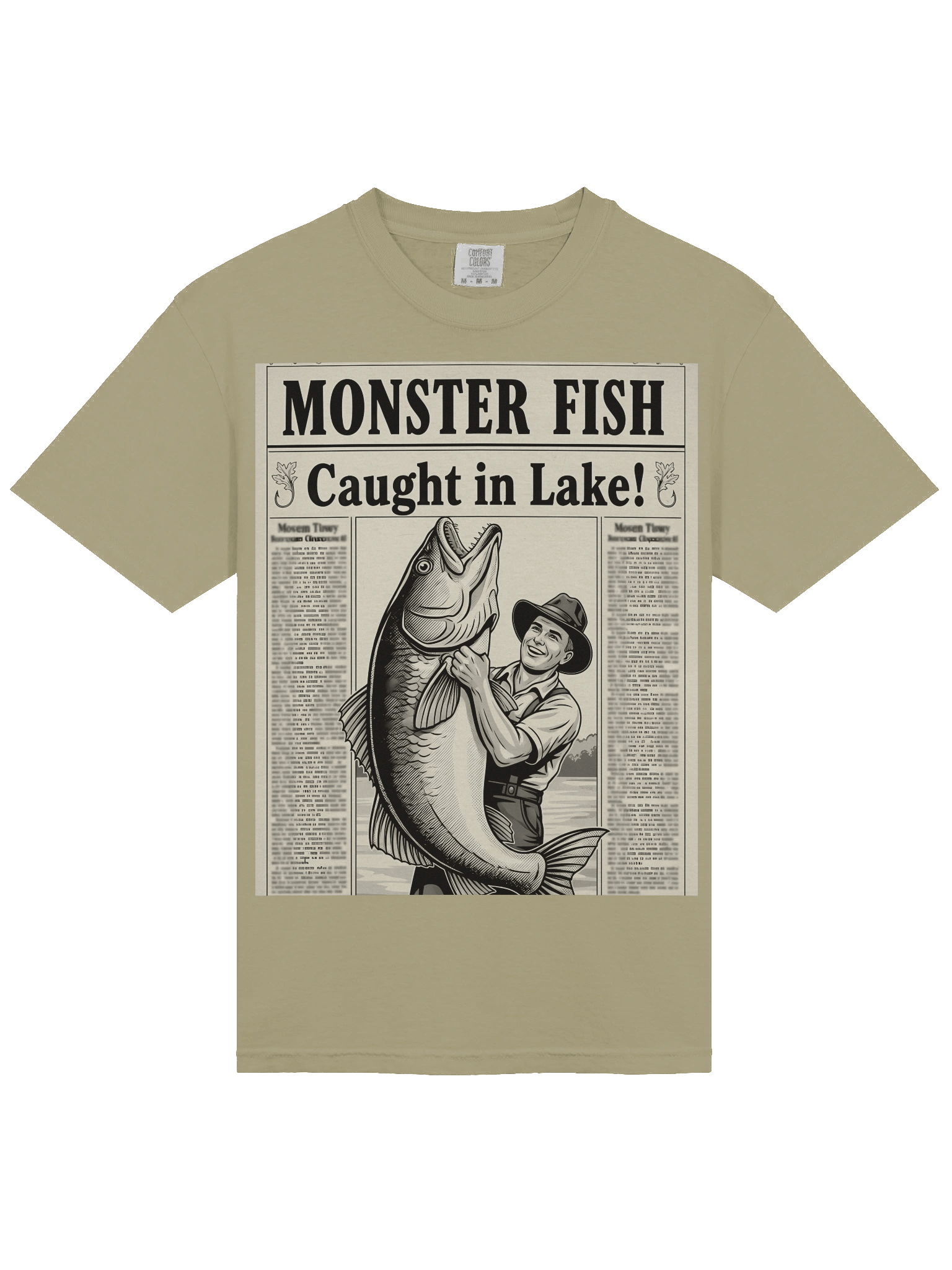 Vintage newspaper - Monster Fish Caught in Lake! T-Shirt product image (17)