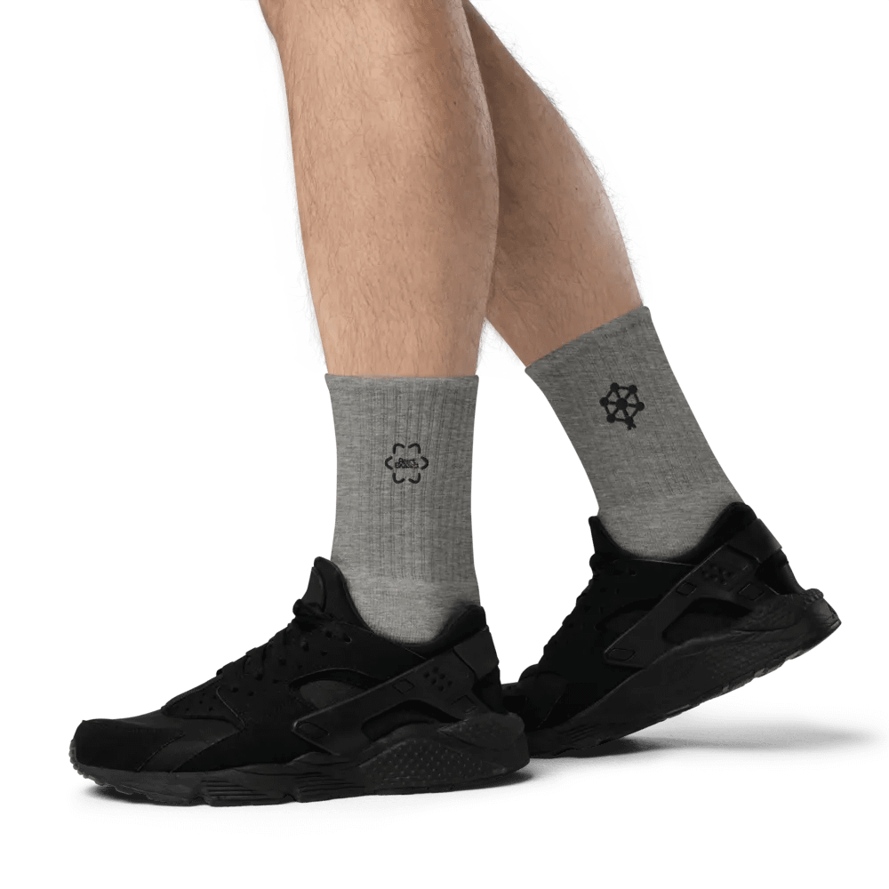 RB Embroidered Socks in Gray product image (6)