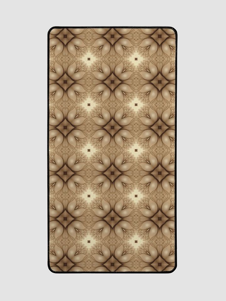 Desk Mat (31.5x15.5 inches) - Brown and Beige Tulip Pattern product image (2)