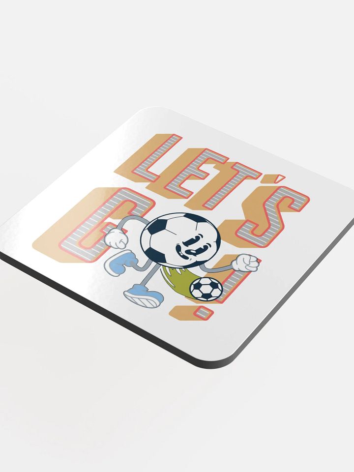 Lets Go Mascot Soccer Head Cork Coaster product image (1)