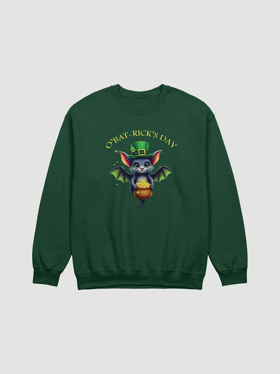 Cute St. Patrick’s Day Bat crewneck sweatshirt – O’Bat-Rick’s Day Funny Irish Design product image (4)