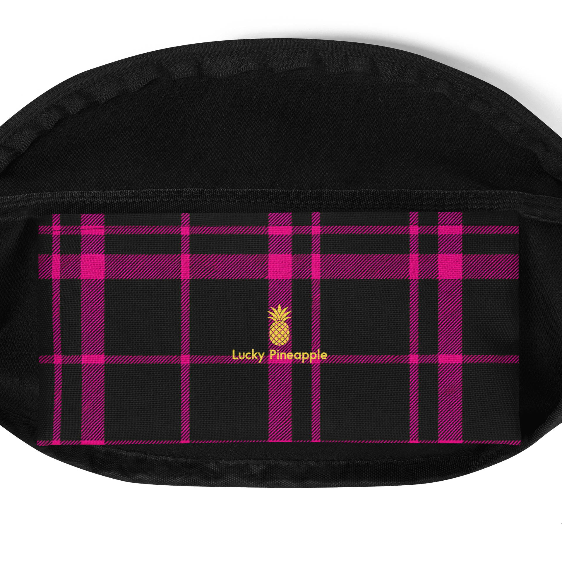 Black and Pink Plaid Fanny Pack (Waist Bag) product image (4)