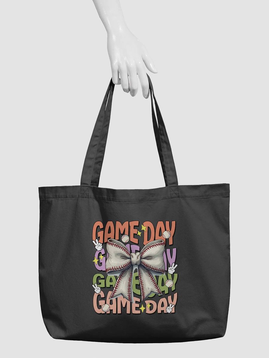 Game Day Bow Baseball Celebration Organic Tote product image (3)