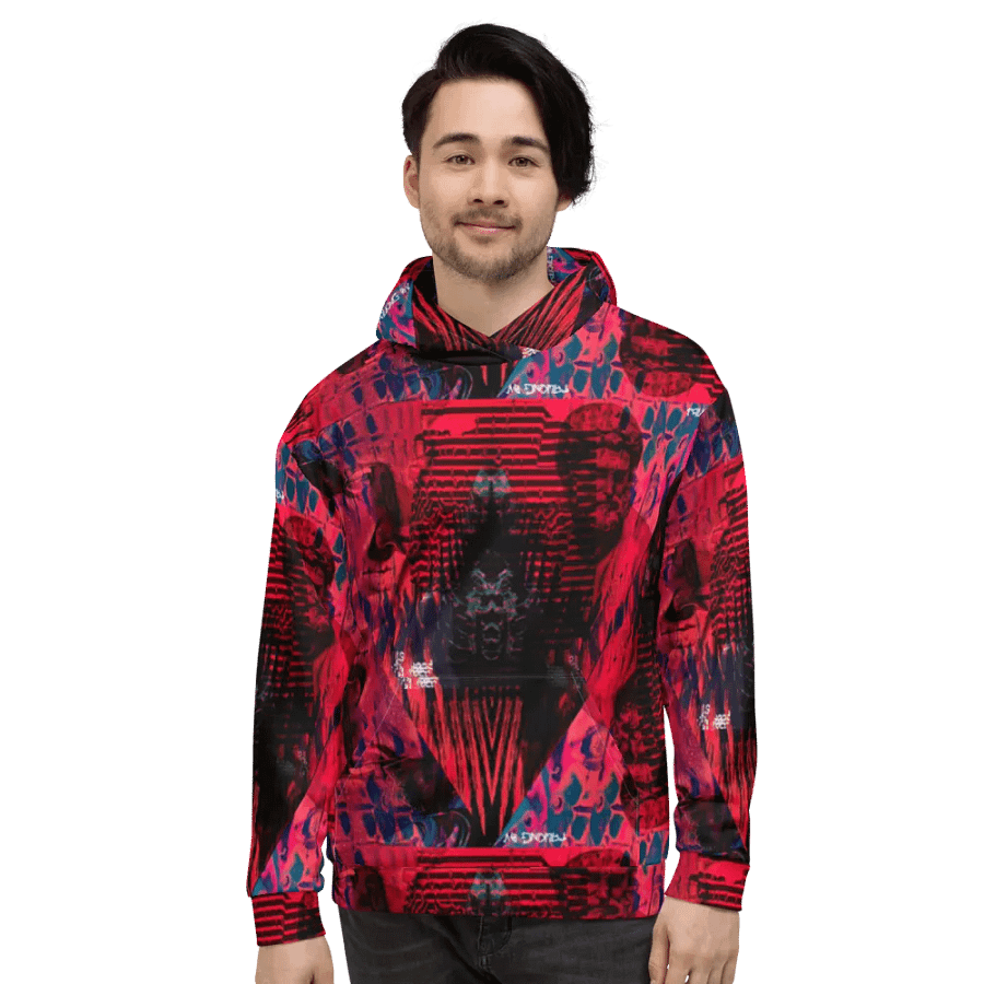 Dark Vaporwave Triangle AOP Hoodie product image (2)
