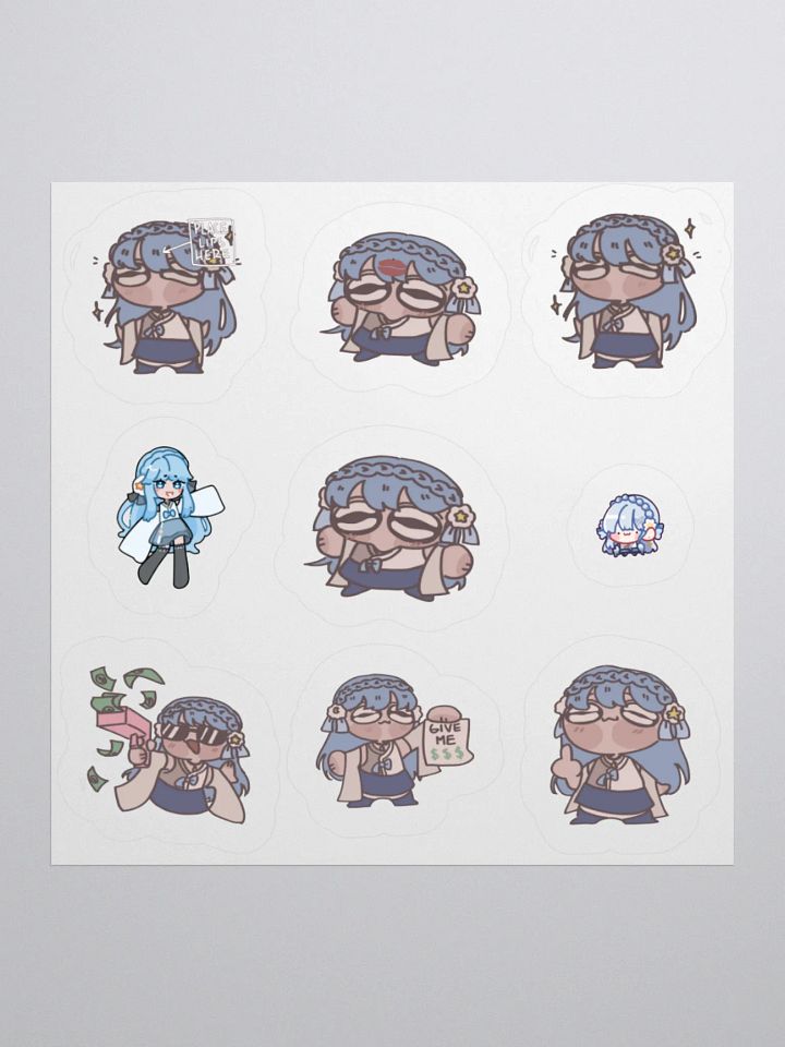 Chibi Blue Kiss Cut Stickers product image (1)